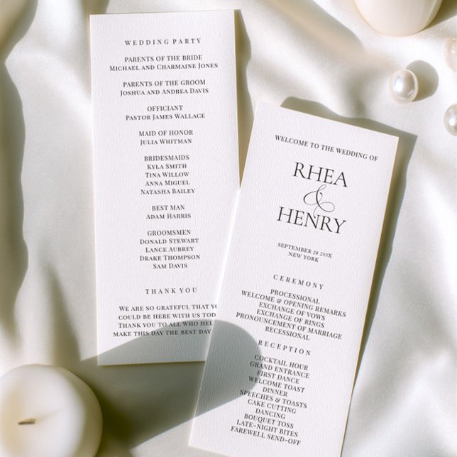 Programme Elegant Wedding Ceremony & Reception Program  (Elegant Wedding Ceremony & Reception Program)