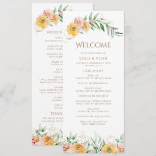 Programme Elégante Aquarelle moderne orange jaune orangé Flo