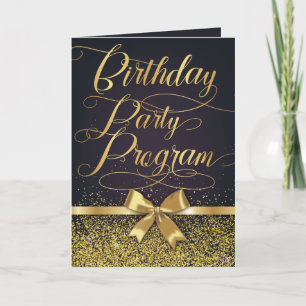 Programme Elégante Black And Gold Photo Party Anniversaire