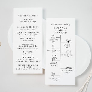 Programme Élégante calligraphie classique Mariage de chronol