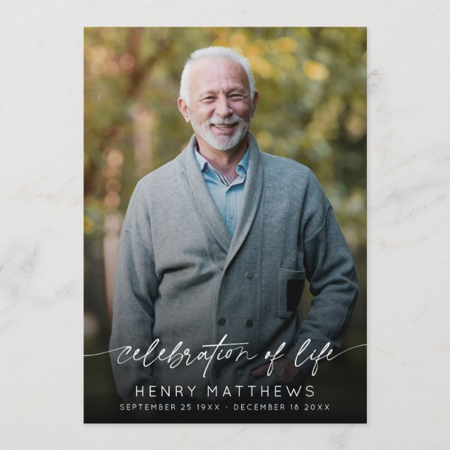 Programme Élégante célébration de la vie Ordre du service (Devant)