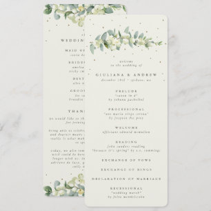 Programme Elégante crème Snowberry+Eucalyptus Mariage de tig