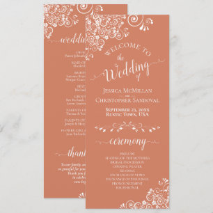 Programme Elégantes boucles blanches sur Mariage corail en t