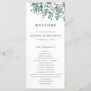 Programme Emerald Greenery Mariage botanique Vintage