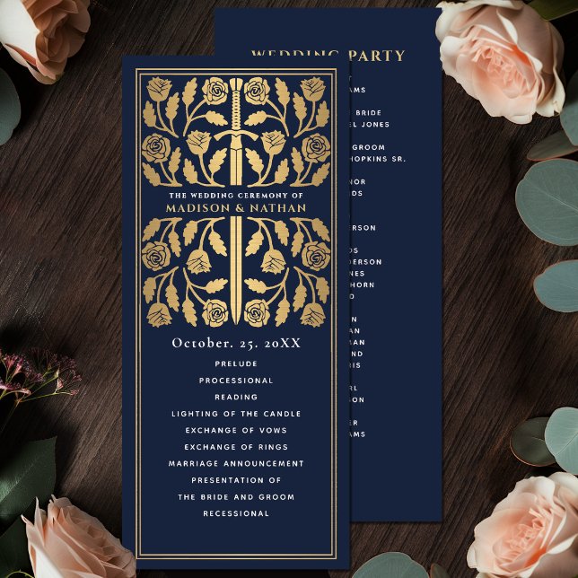 Programme Épée dorée médiévale bleue Mariage royal (Créateur téléchargé)