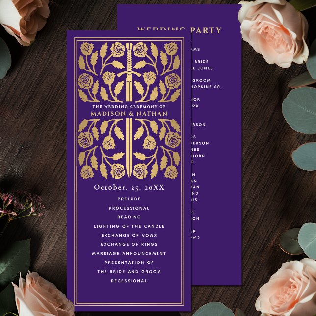 Programme Épée dorée médiévale violette Mariage royal (Créateur téléchargé)