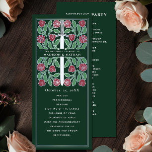Programme Épée florale médiévale verte argentée Mariage roya