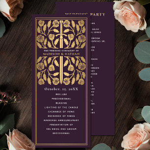 Programme Épée médiévale dorée Mariage royal Aubergine