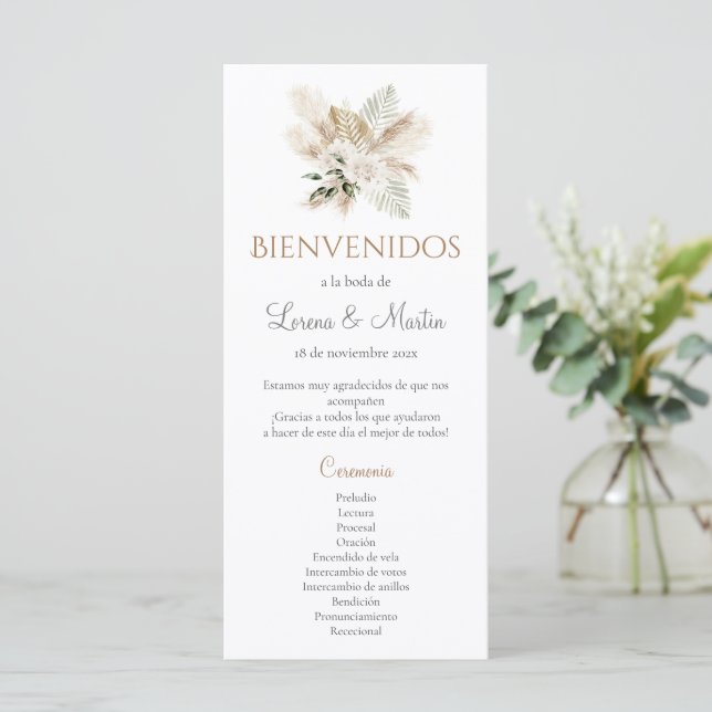 Programme espagnol de mariage des choeurs (Debout devant)