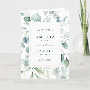 Programme Ethereal Eucalyptus Gold Greenery Mariage plié