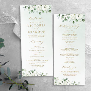 Programme Eucalyptus Verdure blanc floral rustique mariage