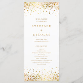 Programme Faux Gold Foil Confetti Mariage