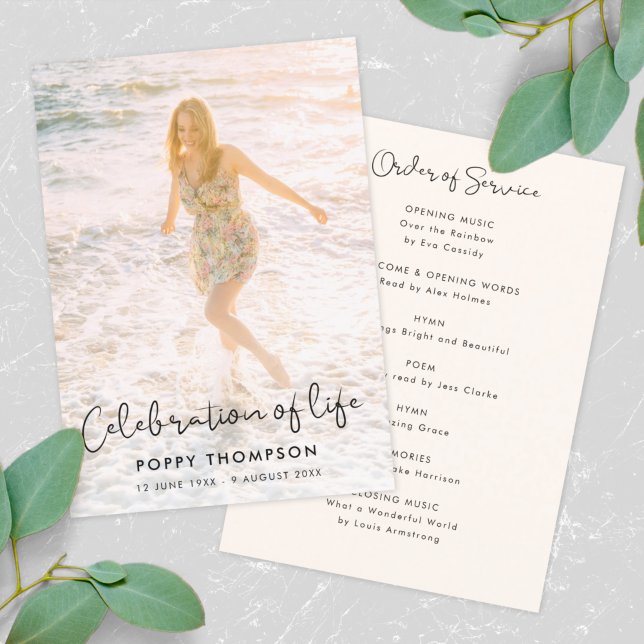 Programme Fête de la vie élégante Ordre de service Funéraill (Créateur téléchargé)