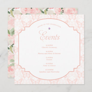 Programme Fête florale de papillon rose pâle