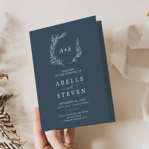 Programme Feuille minimale   Mariage plié bleu ardoise