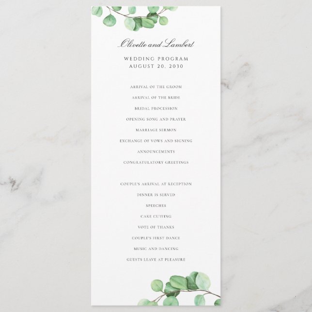 Programme Feuilles de verdure moderne Eucalyptus (Devant)