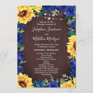 Programme Fleur de Soleil Rustique Lumières Bleu Floral Mari