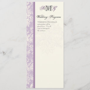 Programme Fleur di Lys Damask - Lilac Wedding Program