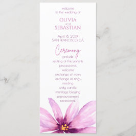 Programme Fleur rose minimaliste mariage élégant