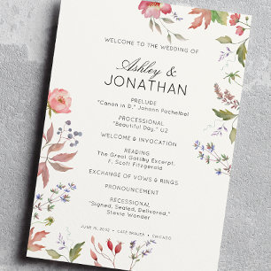 Programme Fleur sauvage simple et intemporel Mariage blanc d