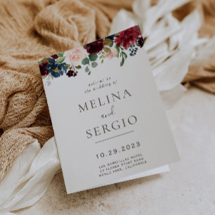 Programme Fleurs classiques élégantes Mariage pliées