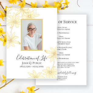 Programme Fleurs de marguerite jaune pâle Service funéraire