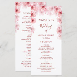 Programme Fleurs de mariage à l'aquarelle Cerisier Fleurissa
