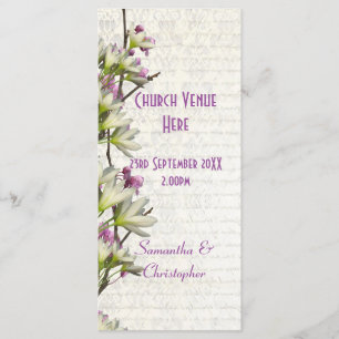 Programme floral blanc assez mauve de mariage