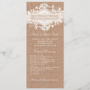 PROGRAMME FLORAL DE MARIAGE DE TOILE DE JUTE