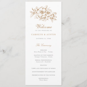 Programme Floral Elegant Vintage Botanique Bleu Mariage