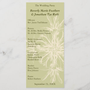 Programme floral olive antique de mariage