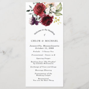 Programme Floral Rose rouge do-it-yourself Mariage
