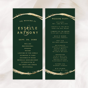 Programme Forêt Vert Rustique Gold Cercle Ampersand Mariage