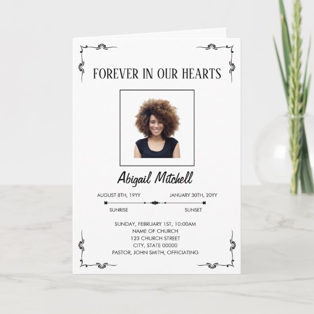 Programme Forever In Our Hearts Funeral Program | FP00014 (Devant)
