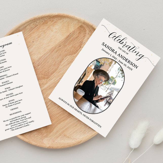 Programme Forever In Our Hearts Funeral with Photo (Forever In Our Hearts Funeral Program Template)