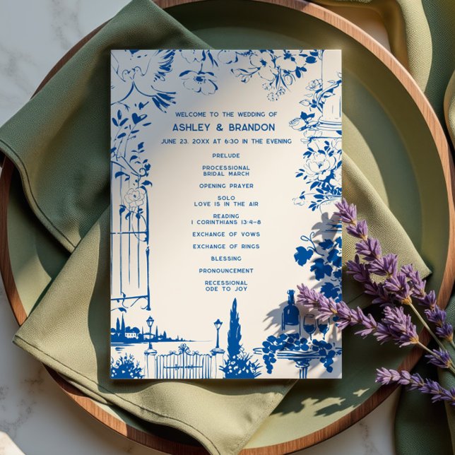Programme French Blue European Garden Whimsical Wedding (Créateur téléchargé)