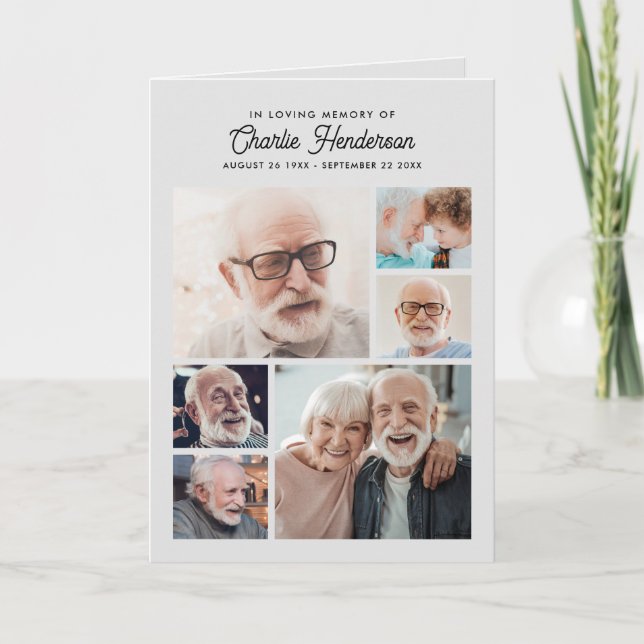 Programme Funérailles/Célébration De La Vie À 9 Photos (Devant)