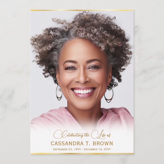 Programme Funérailles de photo Gold Rim (Devant)