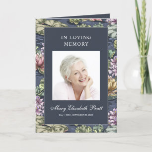 Programme Funérailles multicophoto bleu foncé