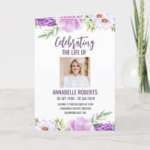 Programme funéraire - Conception de fleurs violett