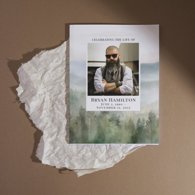 Programme funéraire d'aquarelle de la nature humid (Créateur téléchargé)