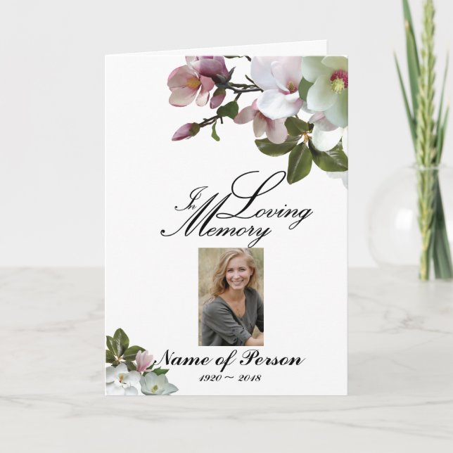 Programme funéraire de Magnolia Fleurs Blanches (Devant)