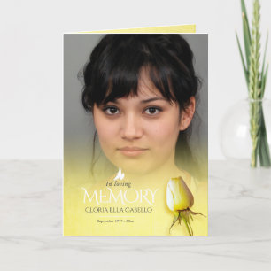 Programme funéraire ordre de service rose jaune