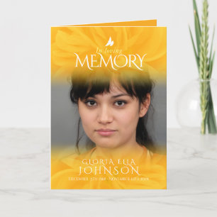 Programme funéraire ordre de service rose jaune ph