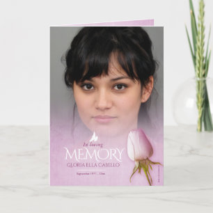 Programme funéraire ordre de service rose pourpre