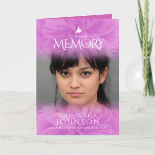 Programme funéraire ordre de service violet rose p