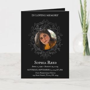 Programme funéraire photo en couronne baroque