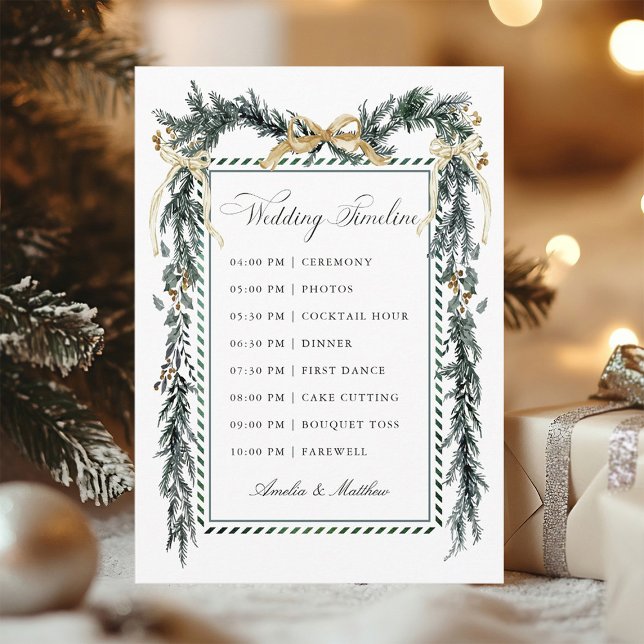 Programme Gold Bow & Greenery Garland Wedding Timeline (Créateur téléchargé)