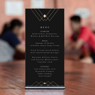 Programme Gold Diamond noir Géométrique Mariage Gatsby