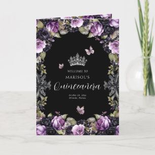 Programme Goth Floral Quinceanera Princess Padrinos